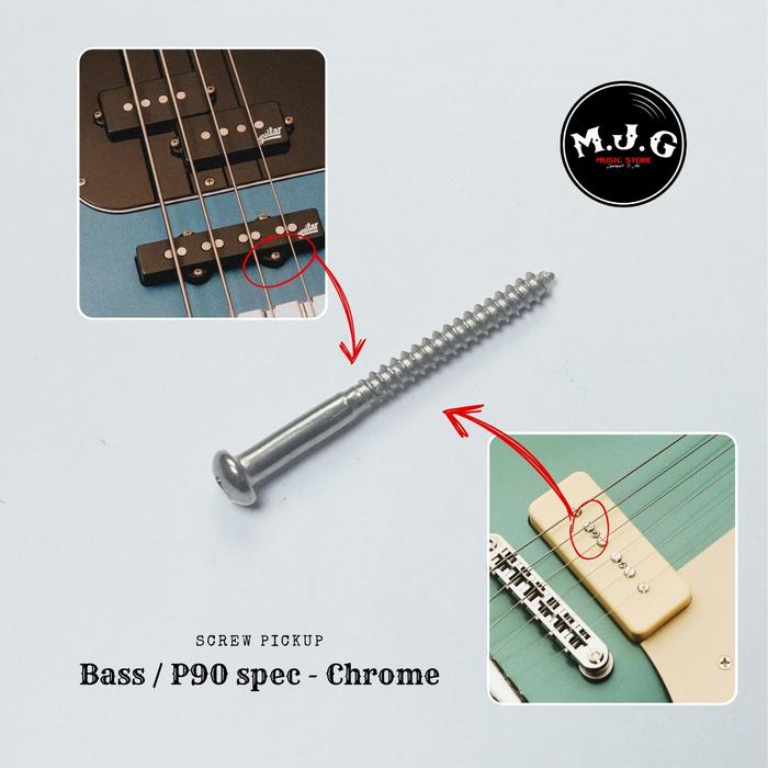 Gambar Sekrup screw baut jazz presicion chrome bass fender squier bacchus prs - chrome dari Maju Jaya Gallery Music undefined Tokopedia