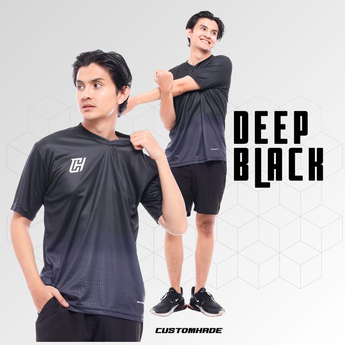 Gambar Kaos Jersey Running Lari Triathlon Maraton Anti UV Pria Wanita - DEEPBLACK, XXL dari Customhade undefined Tokopedia