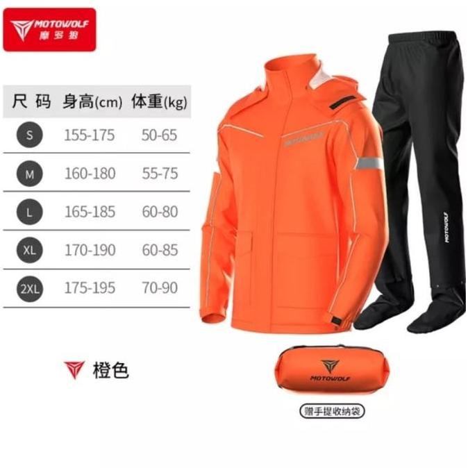 Gambar Termurah Raincoat Motowolf Jas Hujan Ponco Premium Waterproof MDL0403 Original - Orange, M dari Erlanda Zakaria undefined Tokopedia