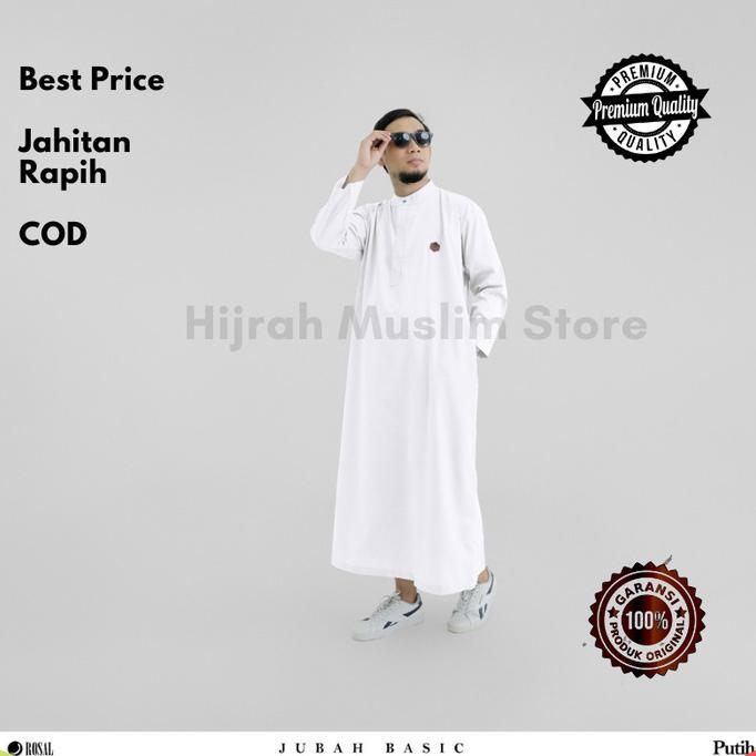 Gambar Jubah Pria Katun Toyobo Oblong Lengan Panjang Gamis Pria Rosal Jumbo TERLARIS - Putih, M dari toko kamimi undefined Tokopedia