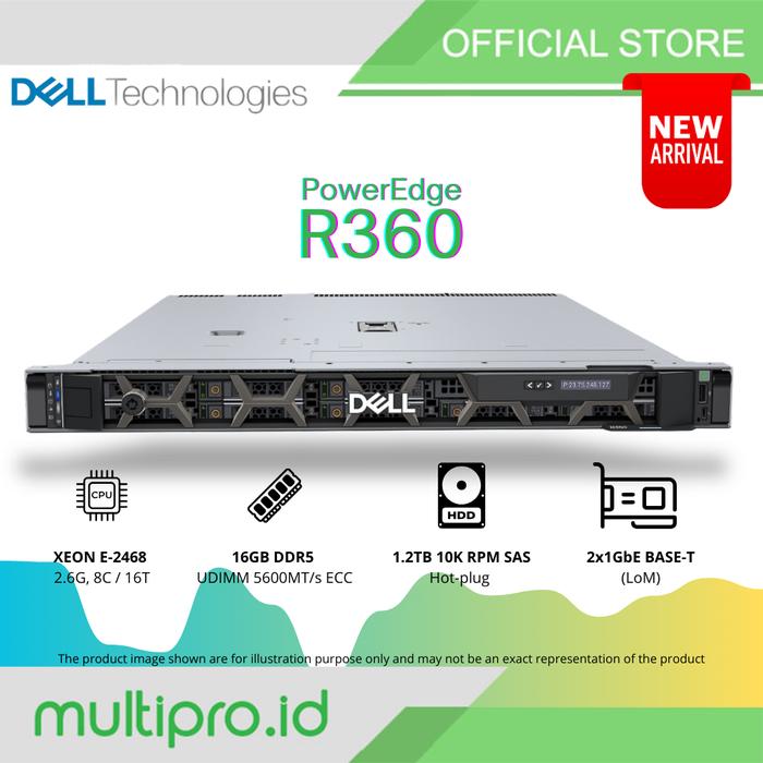 Promo Server Dell R360 Xeon 8 Core E-2468 DDR5 1.2TB SAS HDD PowerEdge ...