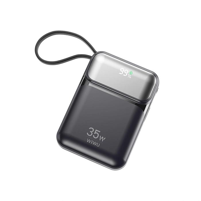 Gambar Power Bank WiWU Galaxy 20000mAh 35W PD Fast Charging with Built-in USB-C & Lightning Cable (Wi-P036) - Black  dari WiWU Official undefined Tokopedia