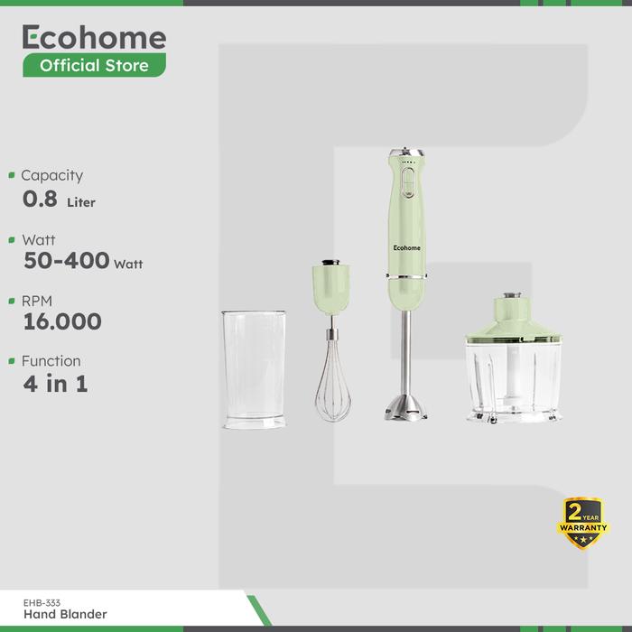 Gambar Ecohome Hand Blender EHB-333 4 in 1 Multi Fungsi - Tiffany Green dari Ecohome Kab. Tangerang Tokopedia