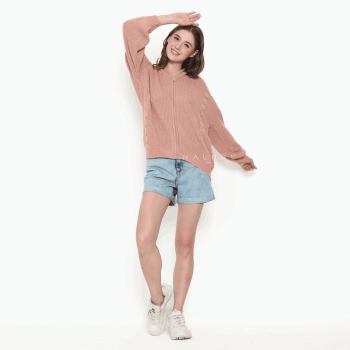 Gambar NALURE GRISELLE KNITT HOODIE LADIES - ROSE, S/M dari Nalure Lab undefined Tokopedia