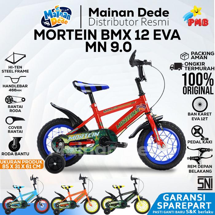 Gambar Mainan Sepeda Anak MORTEIN BMX 12 EVA MN 9.0 - Dino Red, EXTRA PACKING dari Mainan Anak Dede undefined Tokopedia