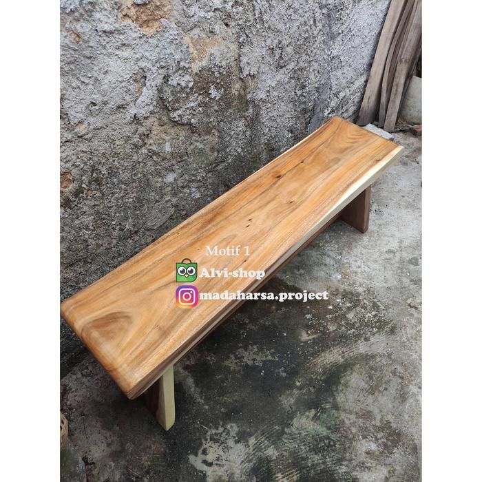 Gambar Kursi Kayu Solid Trembesi / Kursi Sate Trembesi 120CM / Bench Trembesi - Motif 1 dari Madaharsa Sadajiwa undefined Tokopedia