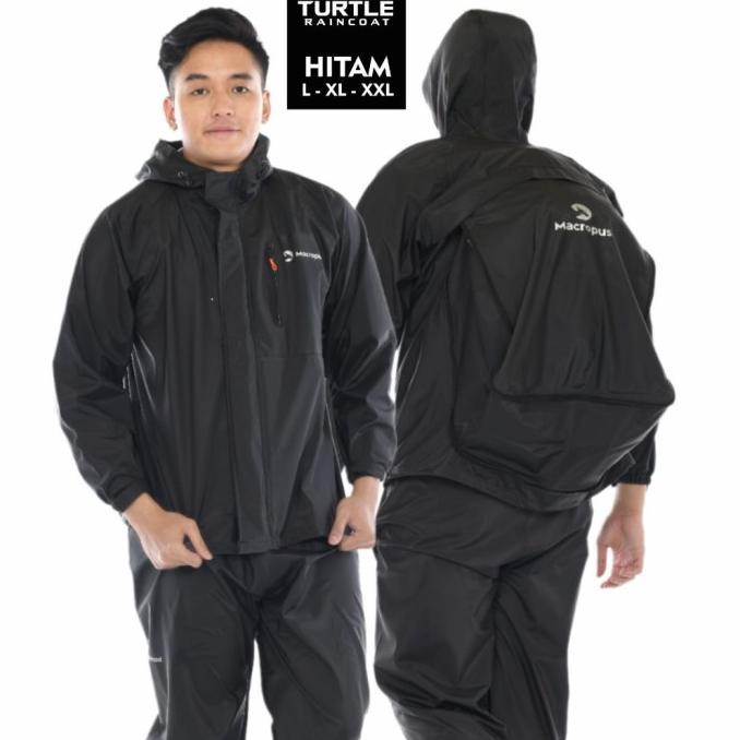 Gambar Termurah Jas Hujan MACROPUS Kangaroo Type Turtle Raincoat Bacpack Bag Space Premium Mantel Dewasa Big Size - TURTLE BLACK, XL dari Erlanda Zakaria undefined Tokopedia