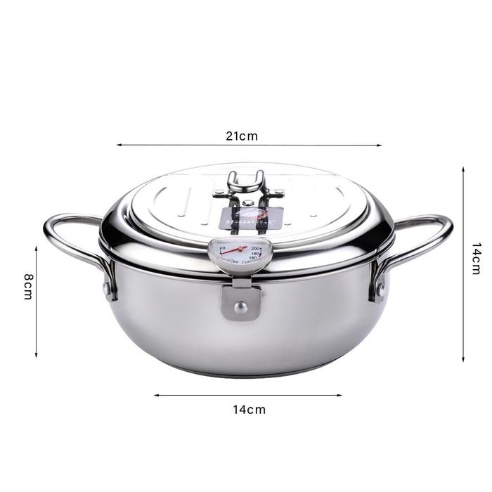 Gambar Japanese Deep Fryer Pot Thermometer / Panci Penggoreng Suhu Tinggi - 2,2 Ltr dari piepiebakewareofficial undefined Tokopedia