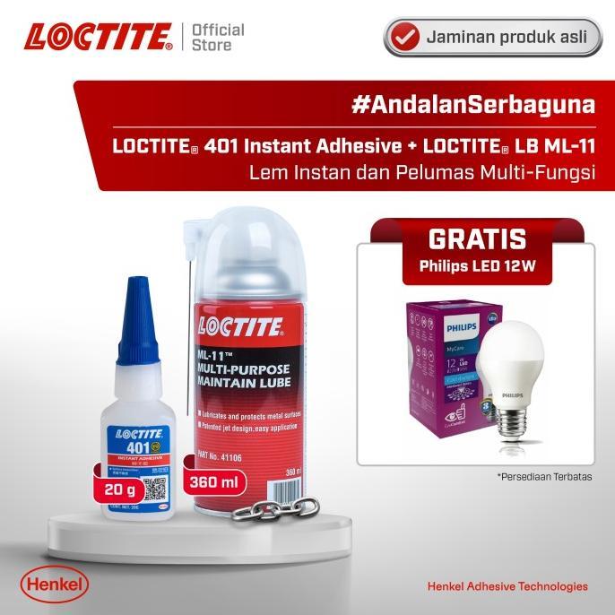 Gambar Henkel LOCTITE 401 Instant Adhesive Lem Instan Lem Super Glue 20 gr - 401+ML11+Philip dari alprazamo undefined Tokopedia