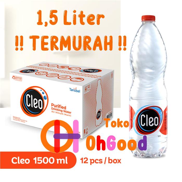 Gambar Air Minum Mineral Cleo 3D 1500mL 1500 ml 1.5L 1.5 L 1 dus isi 12 botol BPA FREE dari OhGood undefined Tokopedia