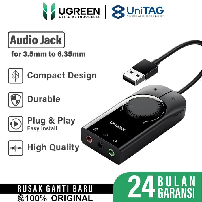 Gambar UGREEN Sound Card USB A to Jack Audio 3.5mm Laptop Mac PC PS4 External Sound Stereo - USB A 2.0 Male dari Ugreen Indonesia by UniTAG undefined Tokopedia