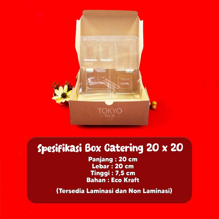 Gambar DUS BOX NASI DUPLEX - DUS BOX CATERING - DUS BOX ACARA UK 20 X 20 - 20 KRAFT NOLMNS, NON MIKA dari Tokyo Pack undefined Tokopedia