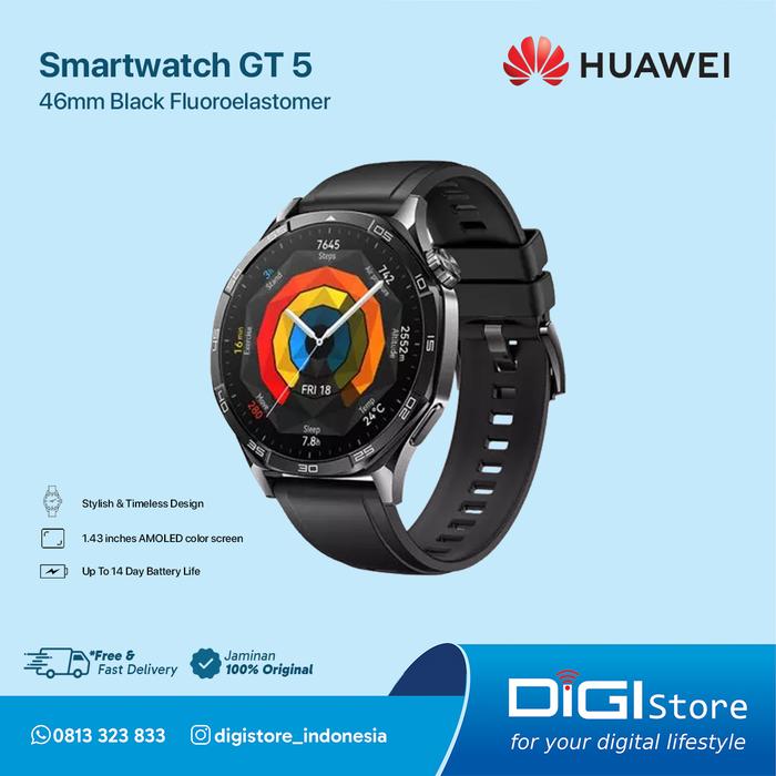 Gambar Huawei SmartWatch GT 5 46mm - BLACK dari DiGi Store Indonesia undefined Tokopedia