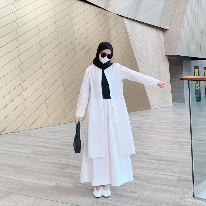 Gambar Setelan Wanita Rok Outher Lengan Panjang Premium Korea one set Ootd - Broken white, M dari Mydearstore undefined Tokopedia