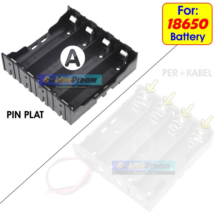 Gambar Paralel 4x 18650 Battery Holder Plat Lempengan Kotak Baterai Batere - A.PIN PLAT dari Toko Golden Dream undefined Tokopedia