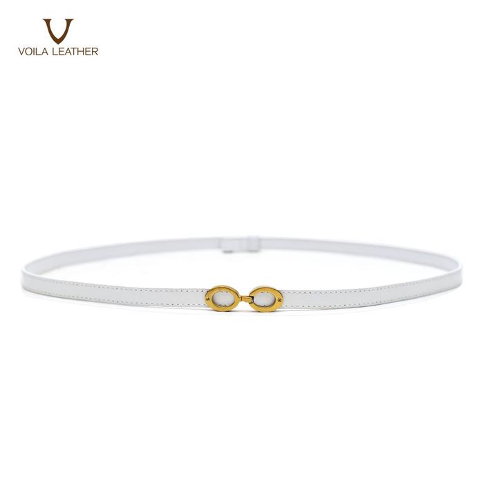 Gambar Ikat Pinggang Wanita Kulit Asli Voila Fidelia - White dari Voila Leather undefined Tokopedia