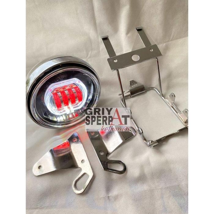 Gambar LAMPU DEPAN NINJA R SS BILED BILLED PROJIE LED LENGKAP BREKET LOKAL !! - white ring dari Kimishi Biled undefined Tokopedia