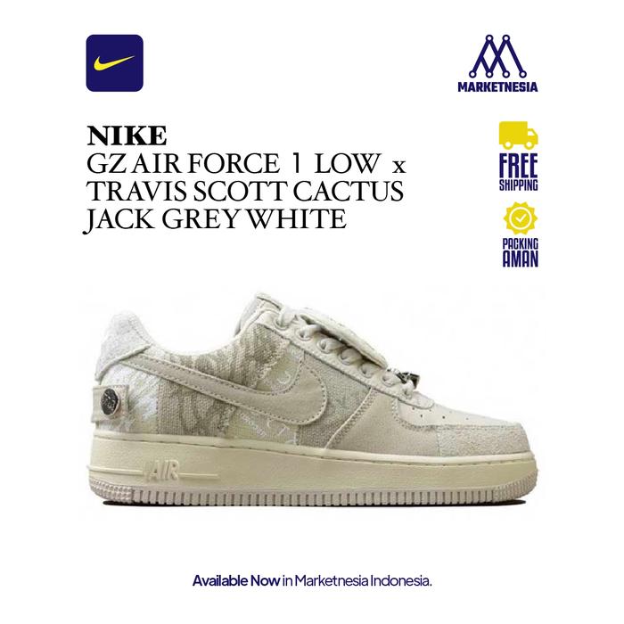 Nike Gz Air Force Low x Travis Scott Cactus Jack Grey White 100% Original  BNIB 37