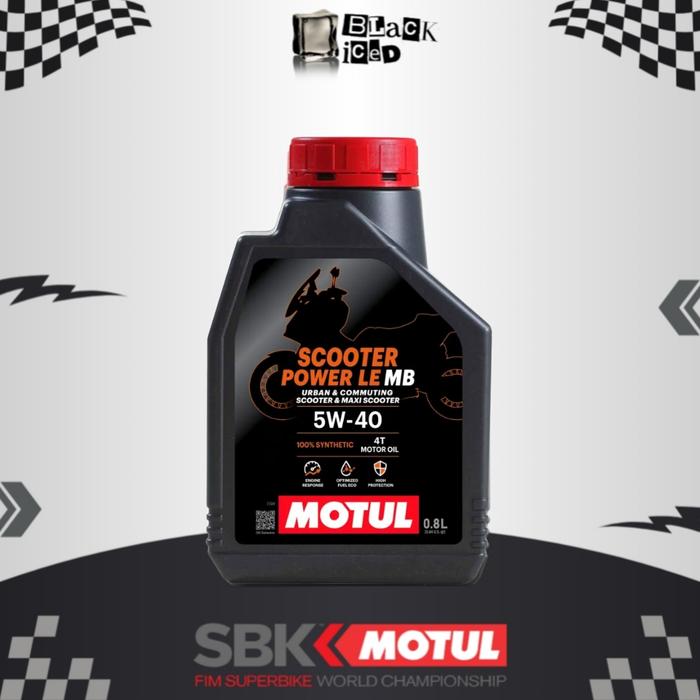 Gambar MOTUL SCOOTER POWER LE 5W40 100% SYNTHETIC 1L & 800ML ORIGINAL IMPORT - 800mL dari BLack Iced undefined Tokopedia