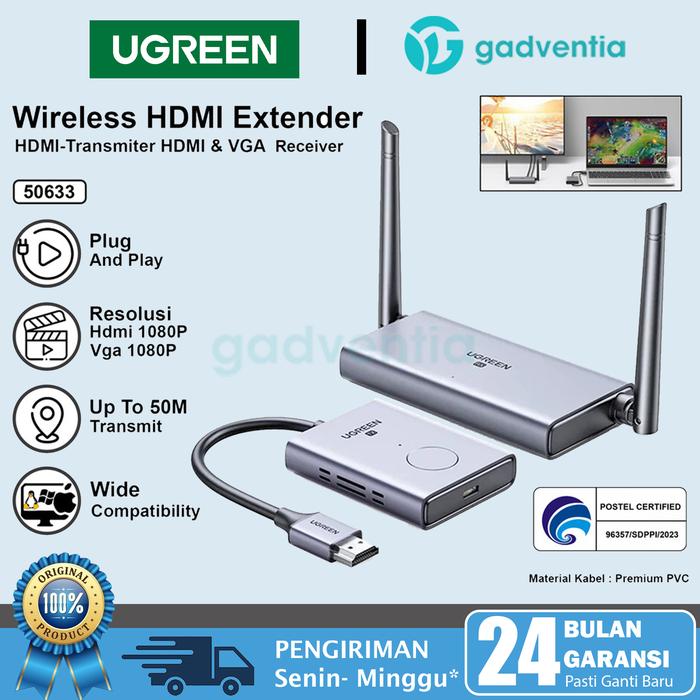 Gambar UGREEN Smart Wireless HDMI Audio Video Receiver Transmitter Extender - UG-50633 HDMI dari GADVENTIA Kota Administrasi Jakarta Barat Tokopedia