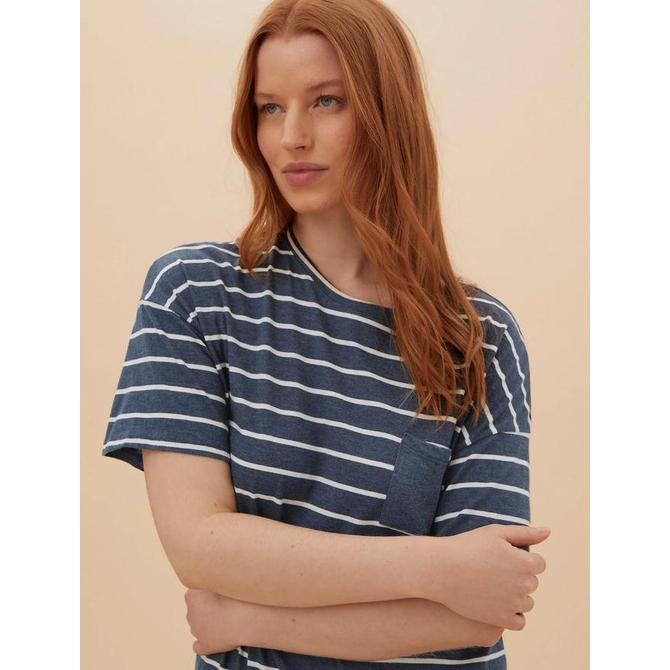 Gambar 100% NEW MARKS & SPENCER - DASTER WANITA - COTTON STRIPED SHORT NIGHTDRESS - NAVY MIX,8 HAPPY SHOPING - NAVY MIX, 10 dari Jeli jali shop undefined Tokopedia