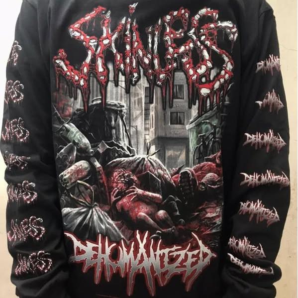 Gambar LS - SKINLESS X DEHUMANIZED - New York Death Metal | tshirt band metal original | kaos distro original | t-shirt musik original | baju katun combed | hitam nyaman keren | tshirt musik | lengan  Panjang - Hitam, L dari hellrose merchandise undefined Tokopedia