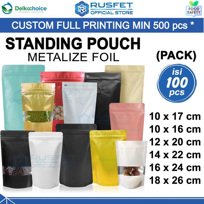 Jual (PACK) Standing Pouch METALIZE Metalizing Foil Plastik