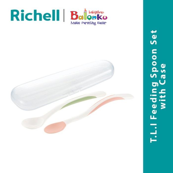 Gambar RICHELL - T.L.I Feeding Spoon Set With Case /Sendok & Garpu Makan Bayi dari Balonku Babyshop undefined Tokopedia