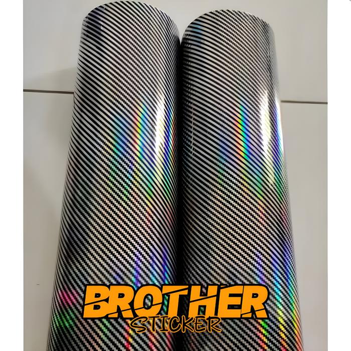 Gambar stiker skotlet karbon pelangi sticker scotlite carbon glossy untuk spakbor dasbor body kasar - Pelangi dari Brother's Sticker undefined Tokopedia