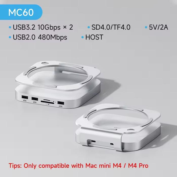 Gambar Hagibis USB C Hub with M.2 SSD Enclosure for Mac Mini M4/M4 Pro Stand Type-C Docking Station SSD Case USB3.2 Gen2 SD4.0 TF4.0 - MC60 dari Hagibis Indonesia undefined Tokopedia