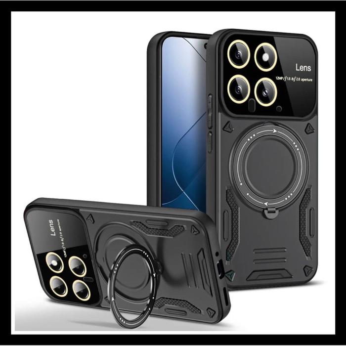 Gambar Xiaomi 14T / Mi 14T Pro 5G Armor Lens Magnetic Original Casing Hard Case Cover Soft Silikon Bumper - HITAM., XIAOMI 14T. dari Case Thebest undefined Tokopedia