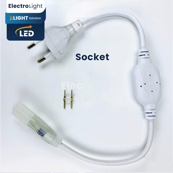 Gambar Lampu strip neon flex LED cahaya soft tidak bintik light neon flex selang flexibel 220v waterproof socket - Socket dari Electrolight.official undefined Tokopedia