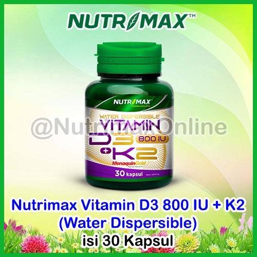 Gambar Nutrimax Vitamin D3+K2 isi 30 Water Dispersible Vit D 400 IU K 40 mcg - D3 800 IU + K2 dari Nutrimax Online undefined Tokopedia