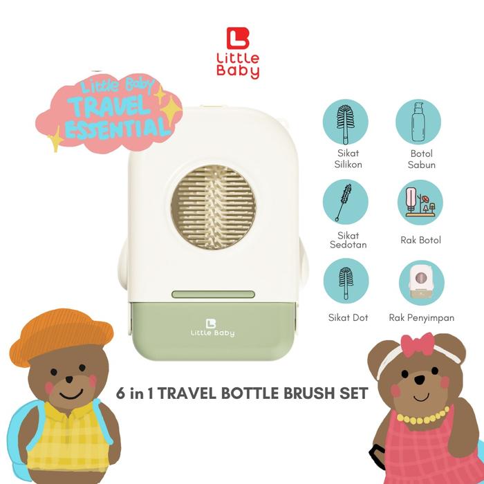 Gambar Little Baby Travel Baby Bottol 6 in 1 Set |Sikat Botol Silikon Travel Bayi Bottle Brush Perlengkapan - Hijau dari Little Baby Indonesia undefined Tokopedia