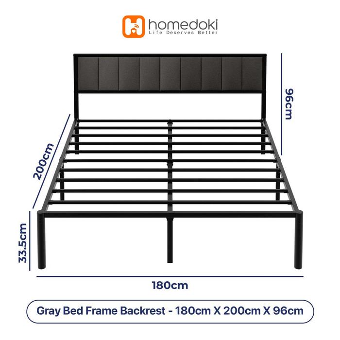 Gambar Homedoki Solace Series / Dipan Tempat Tidur/ Divan Kasur/ Divan Minimalis Dengan Sandaran Kepala - 180x200-Abu-abu dari Homedoki Medan Store Kota Tangerang Tokopedia