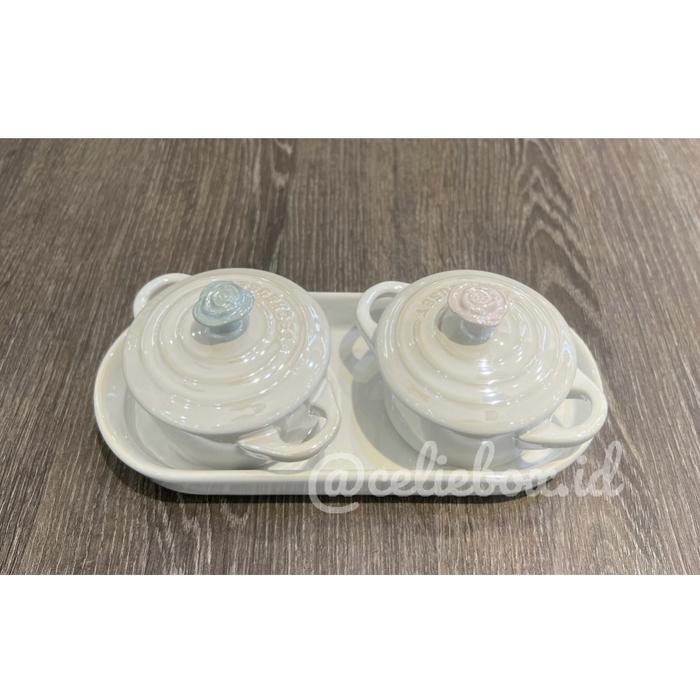 Gambar Le creuset original mini cocotte 10cm (motif, bahan Stoneware) - pearlwhite set  dari Celiebox undefined Tokopedia