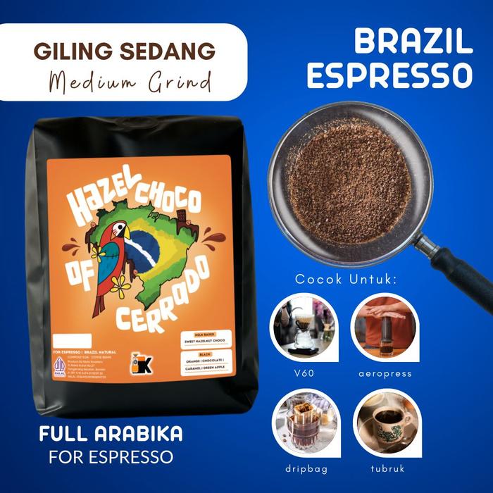 Gambar Biji Kopi Arabika Brazil Espresso Natural 200gr - Giling Sedang, 200G dari Kieta Coffee Roastery undefined Tokopedia