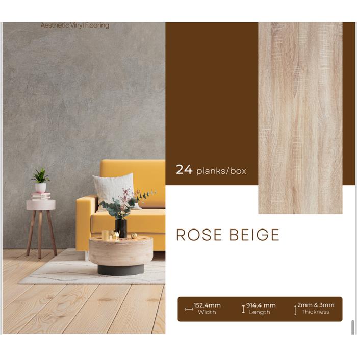Gambar Vinyl Plank Youra tebal 2mm Untuk Luas Lantai 3,34m2 - Motif Kayu - Rose Beige dari Vinyl Rumah Sakit undefined Tokopedia