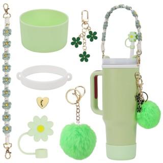 Gambar Aksesoris Tumbler Set Hiasan Sedotan /Tumbler Decorative Accessories / Tumbler Accessories / Hiasan Cantik Lucu Tumber Dan Sedotan - Bunga Hijau dari belibanyakyuk undefined Tokopedia