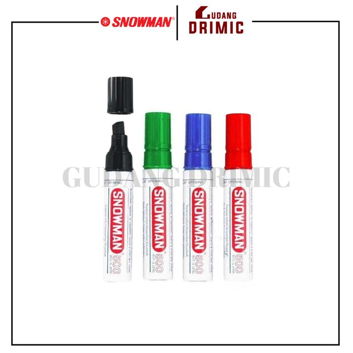 Gambar Spidol Jumbo Snowman Permanent Marker 500 - Hitam dari Gudang Drimic undefined Tokopedia
