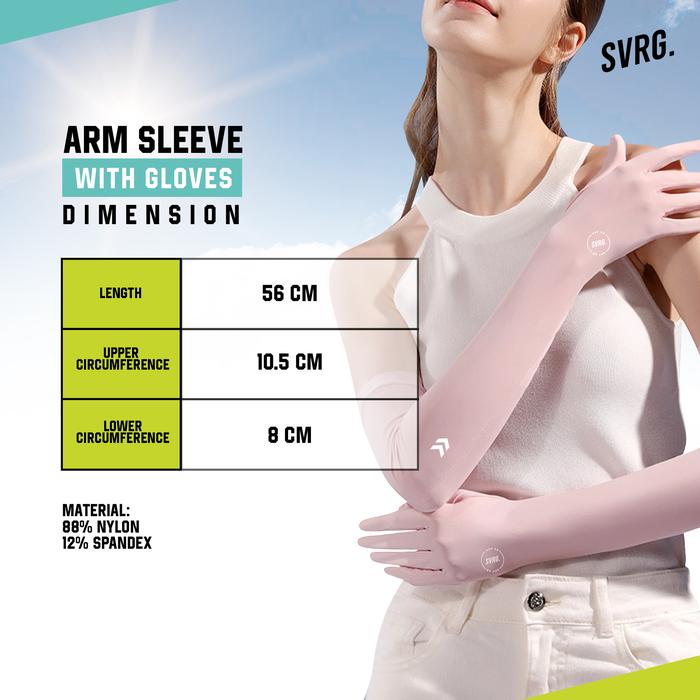 Gambar SVRG Golf Arm Sleeve UV Protector with Gloves - Manset Olahraga Anti UV | Unisex - Full Arm, Black dari SVRG Store undefined Tokopedia