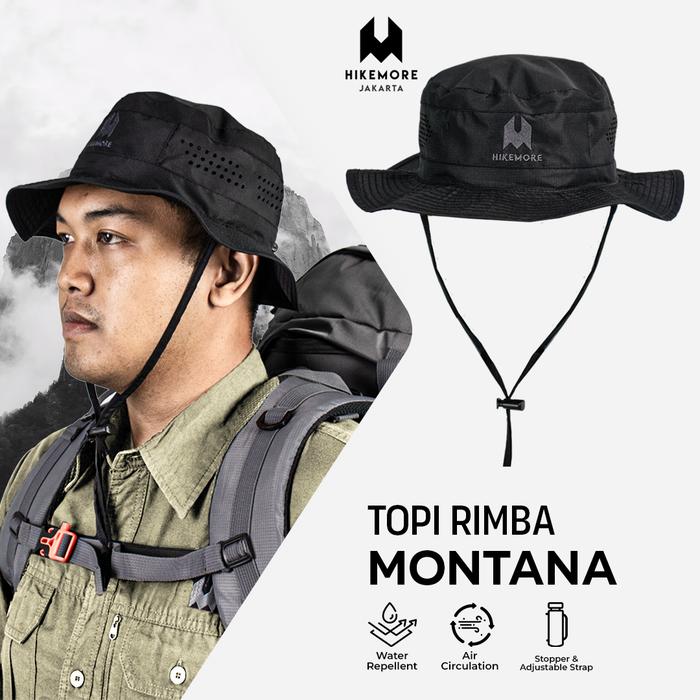 Gambar Topi Rimba Hikemore Montana Terbaru Original - BLACK dari Riung Adventure Kota Administrasi Jakarta Barat Tokopedia