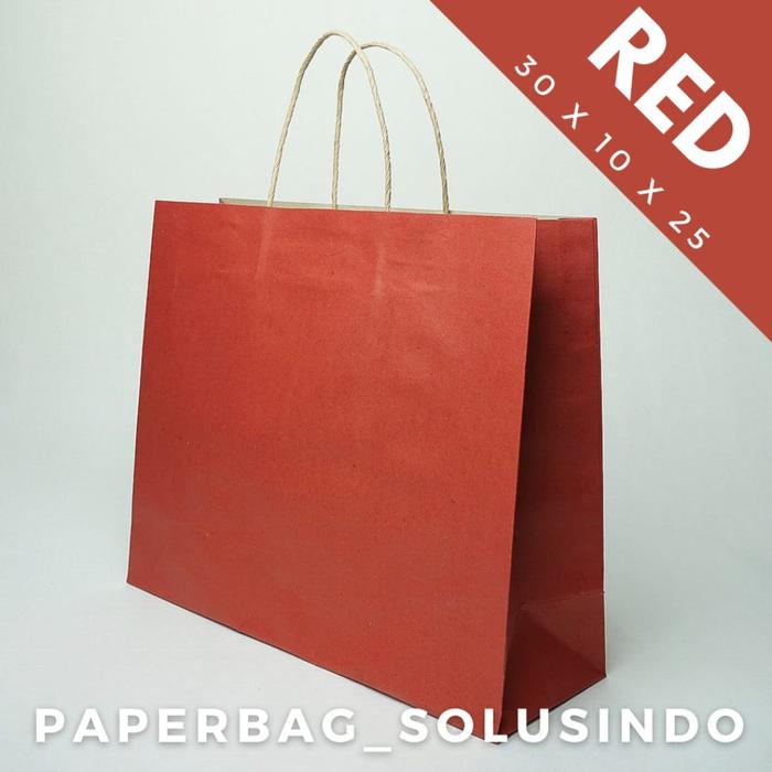 Gambar [REJECT MULUS] Paperbag / Kantong Kertas Warna 30x10x25 CM - Merah dari PAPERBAG SOLUSINDO undefined Tokopedia