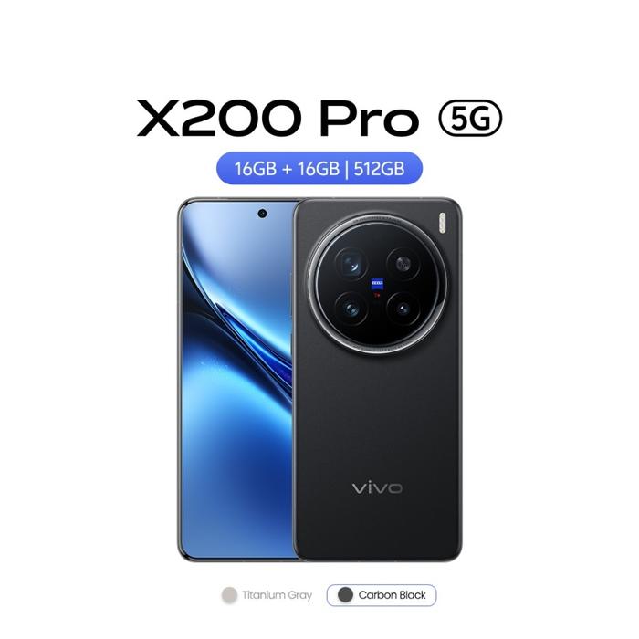 Gambar Vivo X200 Pro 5G 16/512GB 6.78 Inch Garansi Resmi - Carbon Black dari Andalas Cellular_NEW undefined Tokopedia