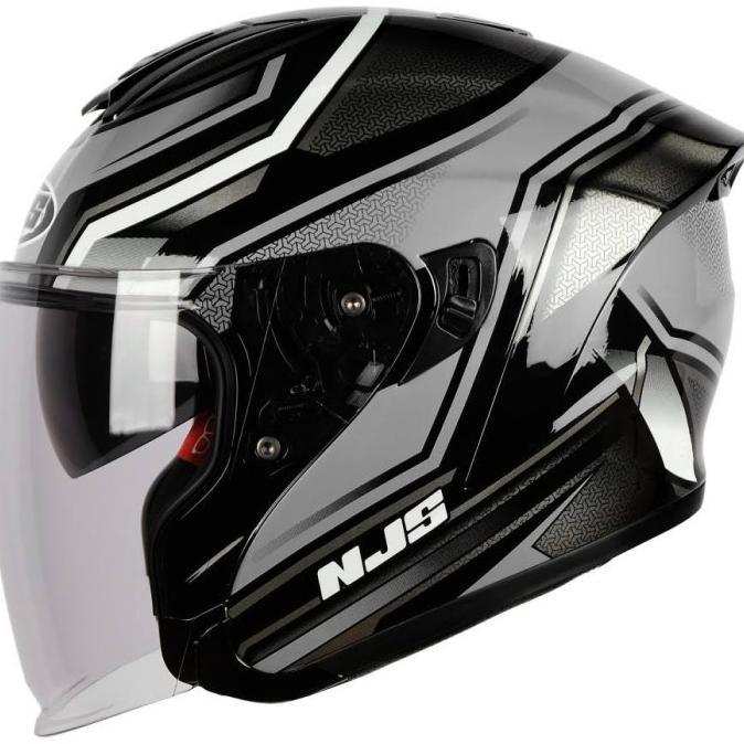 Jual 100% NEW NJS KAIROZ ZENITH DOUBLE VISOR HELM HALF FACE