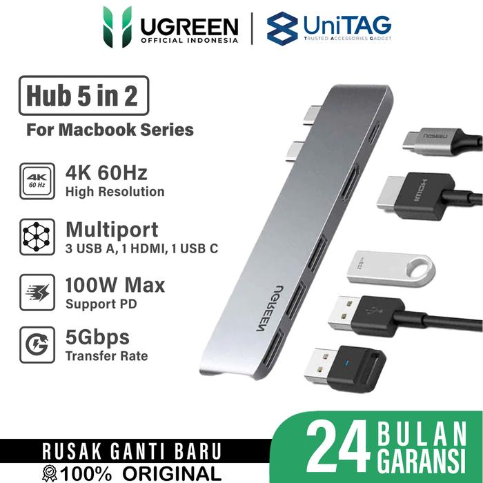 Gambar UGREEN Adaptor Ethernet Hub USB 3.0 4 in 1 LAN RJ45 Gigabit Ethernet Adapter for Laptop Komputer - USB C/C dari Ugreen Indonesia by UniTAG undefined Tokopedia