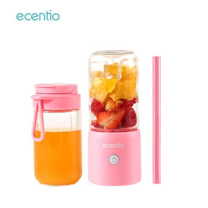 Gambar ecentio juicer blender 10 pisau juicer Kaca Tebal 2 Cup mini portable dengan sedotan 380ml+380ml - Merah Muda dari ecentio.indonesia undefined Tokopedia