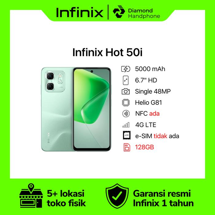 Gambar Infinix Hot 50i 6/128 RAM 6GB ROM 128GB - Green dari Diamond Handphone Bali undefined Tokopedia