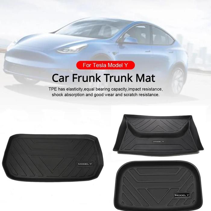 Gambar QY004 Frunk Trunk Mat for Tesla Model Y Front Rear trunk Mats Pad TPE Waterproof Non-Slip Cargo Liners Modely Interior Accessories dari Mihawk Boy undefined Tokopedia