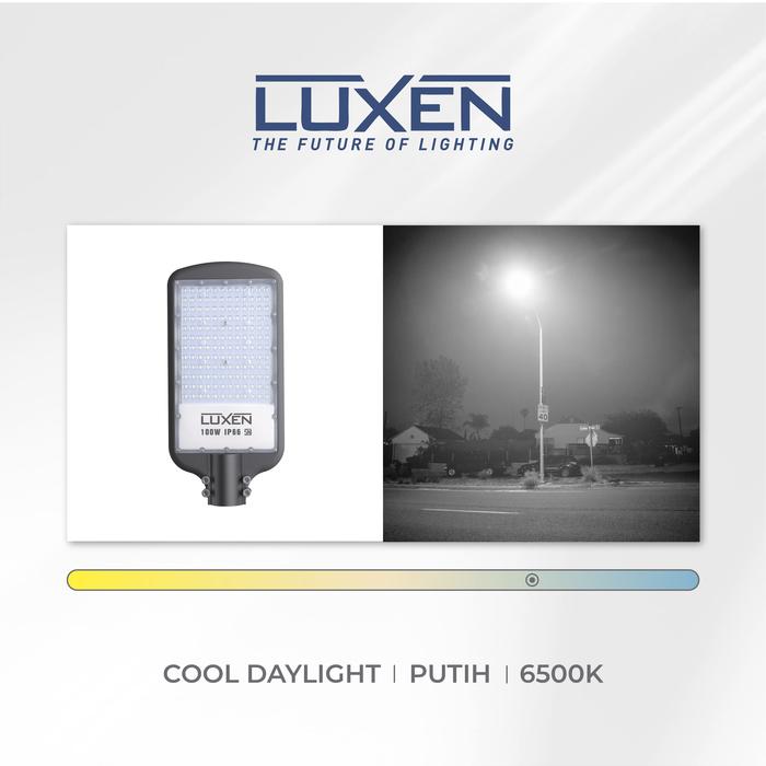 Gambar LUXEN LAMPU JALAN LED PJU SLIM 100 Watt Cahaya Putih - Putih dari Luxen Indonesia_NEW undefined Tokopedia